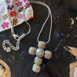 ✝️ BRIGHTON Reversible Cross Necklace NWOT ✝️